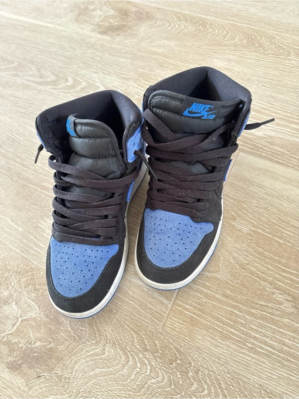Nike Air Jordan 1 Retro High OG Black and Royal Blue High-Top Kids Sz 4.5